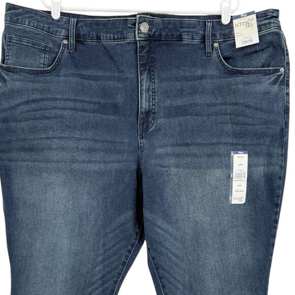 Terra & Sky Women's Stretch High Rise Core Skinny Dark Wash Jeans Plus 26W NWT - Picture 3 of 10